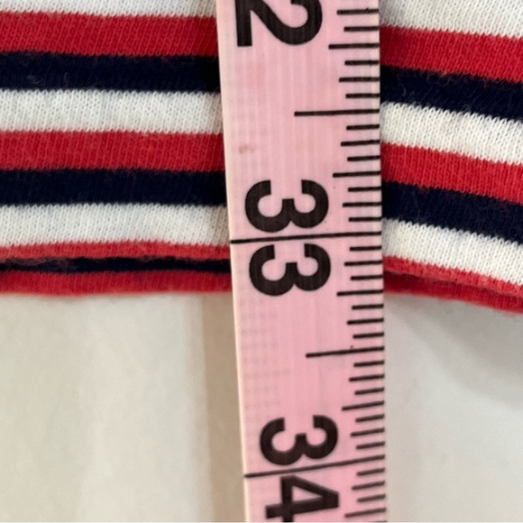 Polo Ralph Lauren Mini Shirt Dress Red Navy Stripe Tie Neck Preppy Size Small - Picture 8 of 10